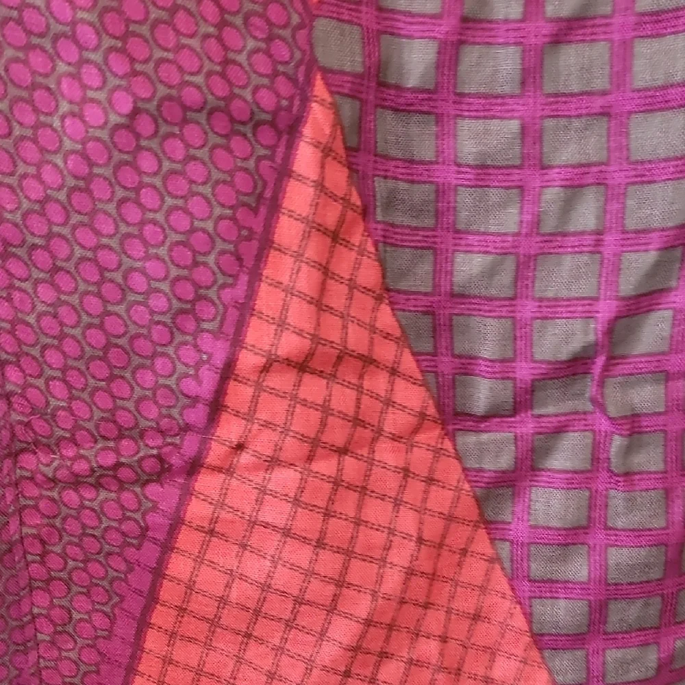 CAbi Bisou Purple and Red Geometric Patterned Scarf Style Number 111